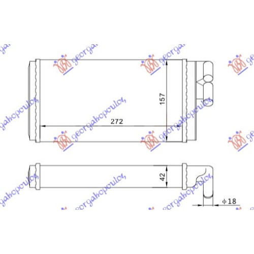 Ngrohës kabine (M) me/pa kondicioner (275x158) (17mm tuba) për AUDI A6 94-97 - OEM: 443819030 Ngrohës kabine (M) me/pa kondicioner (275x158) (17mm tuba) për AUDI A6 94-97 - OEM: 443819030