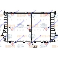 Radiator për motor benzinë/dizel (63.2x41.1x30) (MAHLE BEHR) për AUDI A6 94-97