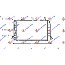 Radiator për motor 1.6-2.0 benzinë-1.9TDi (59.6x35.8x44) (MAHLE BEHR) për AUDI 80 91-94
