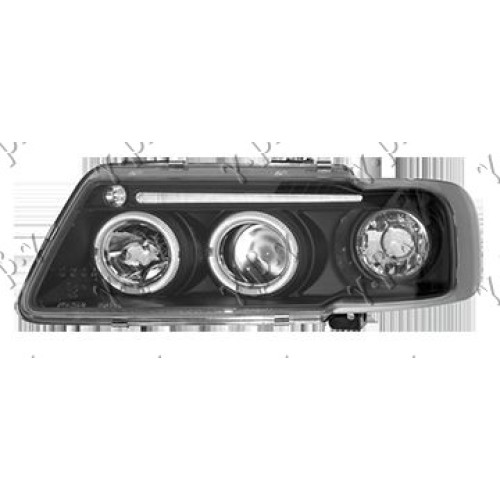 Fenerë me dritat e mjegullave anGLE eyes me ngjyrë të zezë për AUDI A3 96-03 Fenerë me dritat e mjegullave anGLE eyes me ngjyrë të zezë për AUDI A3 96-03