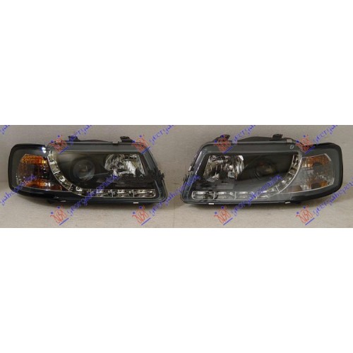 Fenerë set tipi a5 me ngjyrë të zezë për AUDI A3 96-03 Fenerë set tipi a5 me ngjyrë të zezë për AUDI A3 96-03