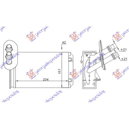 Ngrohës kabine (M) me/pa kondicioner (234x157) për AUDI A3 96-03 - OEM: 1J1819031A
