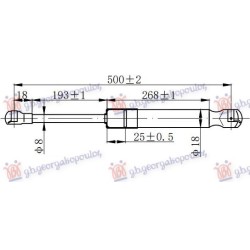 Amortizues (një) për derën e bagazhit 00- (500L-470N) për AUDI A3 96-03 - OEM: 8D9827552F Amortizues (një) për derën e bagazhit 00- (500L-470N) për AUDI A3 96-03 - OEM: 8D9827552F