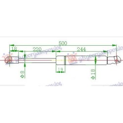 Amortizues (një) për derën e bagazhit -00 (500L-420N) për AUDI A3 96-03 - OEM: 8D9827552 Amortizues (një) për derën e bagazhit -00 (500L-420N) për AUDI A3 96-03 - OEM: 8D9827552
