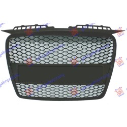Maskë pvc/grilë (rs pamje) me ngjyrë të zezë (me mbajtës fiks për targa) për AUDI A3 03-08 Maskë pvc/grilë (rs pamje) me ngjyrë të zezë (me mbajtës fiks për targa) për AUDI A3 03-08