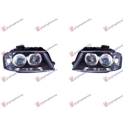 Fenerë set eagle eyes me ngjyrë të zezë për AUDI A3 03-08 Fenerë set eagle eyes me ngjyrë të zezë për AUDI A3 03-08