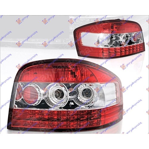 Drita stop set LED ngjyrë kuq-bardhë për AUDI A3 03-08 Drita stop set LED ngjyrë kuq-bardhë për AUDI A3 03-08