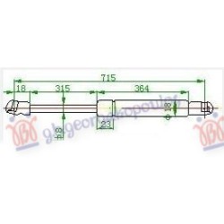 Amortizues (një) për kofano kabriolet (715L-290N) për AUDI A3 03-08 - OEM: 8P0823359