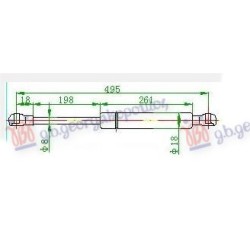 Amortizues (një) për derën e bagazhit (494L-490N) për AUDI A3 03-08 - OEM: 8P3827552 Amortizues (një) për derën e bagazhit (494L-490N) për AUDI A3 03-08 - OEM: 8P3827552