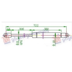 Amortizues (një) për kofano (715L-280N) për AUDI A6 97-04 - OEM: 3B0823359B Amortizues (një) për kofano (715L-280N) për AUDI A6 97-04 - OEM: 3B0823359B