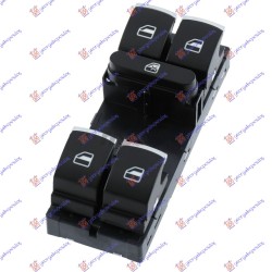 Ndërprerës në derën e përparme (katërfish) (10 pinë) (krom/e zezë) për AUDI A3 96-03 - OEM: 5K4959857