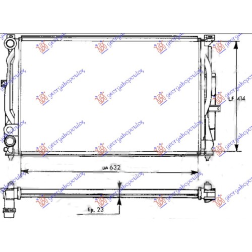 Radiator për motor benzinë/dizel pa kondicioner (630x420) (VALEO CLASSIC) për AUDI A4 94-00 - OEM: 8D0121251K