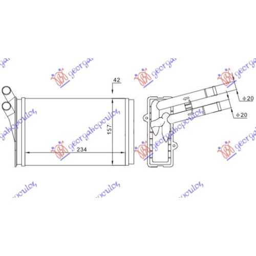 Ngrohës kabine (M) me/pa kondicioner (235x155) për AUDI A4 94-00 - OEM: 8D1819030A