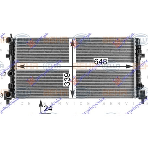 Radiator për motor 1.2-1.6 12/16V-1.2-TDi (65x34) (MAHLE BEHR) për AUDI A1 14-18 - OEM: 6Q0121201BT Radiator për motor 1.2-1.6 12/16V-1.2-TDi (65x34) (MAHLE BEHR) për AUDI A1 14-18 - OEM: 6Q0121201BT