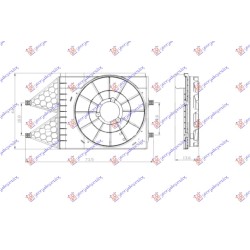 Difuzor për ventilator (1.2TSI/1.6 16V/1.2-1.6TDI) për AUDI A1 14-18 - OEM: 6R0121207