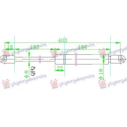 Amortizues (një) për derën e bagazhit (403L-620N) për AUDI TT 98-06 - OEM: 8N8827552A Amortizues (një) për derën e bagazhit (403L-620N) për AUDI TT 98-06 - OEM: 8N8827552A