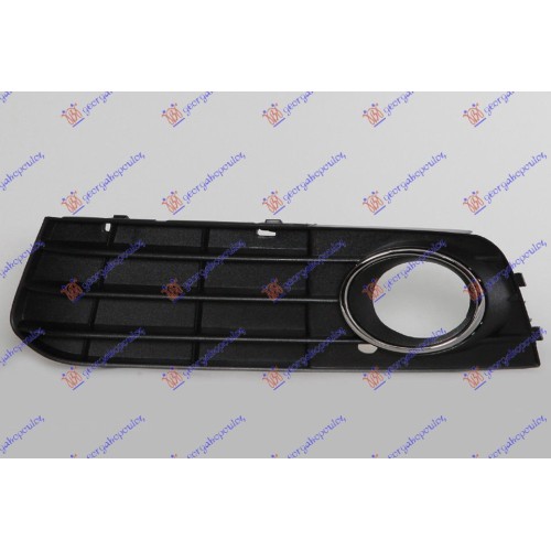 Grilë në parakolpin e përparmë (me hapje për drita të mjegullës) me shirit kromi për AUDI A4 07-11 - OEM: 8K0807681A01C Grilë në parakolpin e përparmë (me hapje për drita të mjegullës) me shirit kromi për AUDI A4 07-11 - OEM: 8K0807681A01C