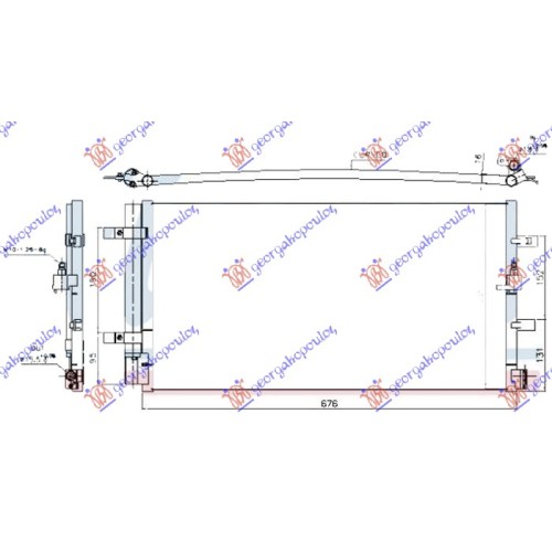 Radiator i kondicionerit 2.0-3.0 TFSi-3.2 FSi/2.0-3.0 TDi (676x335) për AUDI A4 07-11 - OEM: 8T0260401C