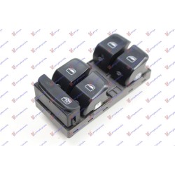 Ndërprerës në derën e përparme (katërfish) (10 pinë) (krom/e zezë) për AUDI A4 11-15 - OEM: 8K0959851 Ndërprerës në derën e përparme (katërfish) (10 pinë) (krom/e zezë) për AUDI A4 11-15 - OEM: 8K0959851