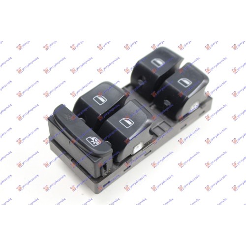 Ndërprerës në derën e përparme (katërfish) (10 pinë) (krom/e zezë) për AUDI A4 11-15 - OEM: 8K0959851