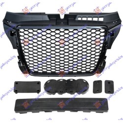 Maskë pvc/grilë (rs pamje) me ngjyrë të zezë 10- për AUDI A3 08-12 Maskë pvc/grilë (rs pamje) me ngjyrë të zezë 10- për AUDI A3 08-12