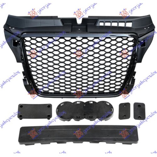Maskë pvc/grilë (rs pamje) me ngjyrë të zezë 10- për AUDI A3 08-12