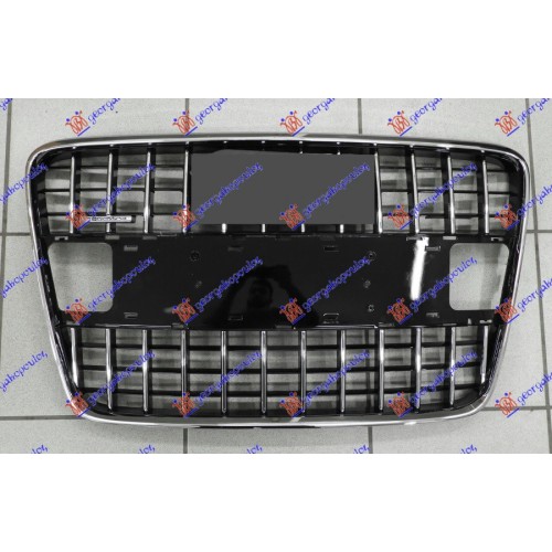 Maskë pvc/grilë me ngjyrë të zezë/krom (s-line) (pa mbajtës për targa) për AUDI Q7 09-15 - OEM: 4L0853651ET94 Maskë pvc/grilë me ngjyrë të zezë/krom (s-line) (pa mbajtës për targa) për AUDI Q7 09-15 - OEM: 4L0853651ET94