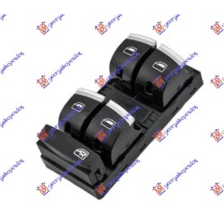 Ndërprerës në derën e përparme (katërfish) (10 pinë) (krom/e zezë) për AUDI A3 03-08 - OEM: 4F0959851H Ndërprerës në derën e përparme (katërfish) (10 pinë) (krom/e zezë) për AUDI A3 03-08 - OEM: 4F0959851H
