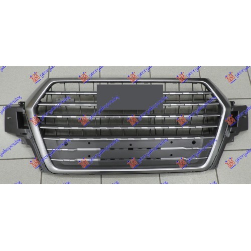Maskë pvc/grilë komplet gri/e argjendtë (me hapje për sensor parkimi) për AUDI Q7 15-19 - OEM: 4M0853651GMX3 Maskë pvc/grilë komplet gri/e argjendtë (me hapje për sensor parkimi) për AUDI Q7 15-19 - OEM: 4M0853651GMX3