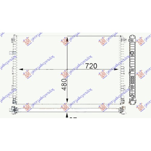 Radiator shtesë për motor 3.0 TFSi benzinë - 3.0 TDi dizel (720x480x26) për AUDI A6 18- - OEM: 4M0145804AA