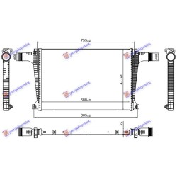 Interkuler 3.0 TDI hibrid dizel (550x233) për AUDI Q7 19- - OEM: 4M0145805J