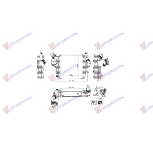 Interkuler (258x240x64) për AUDI Q7 19- - OEM: 4M0145803BP