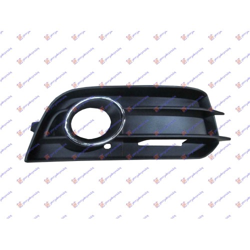 Grilë në parakolpin e përparmë (me hapje për drita të mjegullës) me shirit kromi për AUDI A1 10-14 - OEM: 8X0807682A 01C Grilë në parakolpin e përparmë (me hapje për drita të mjegullës) me shirit kromi për AUDI A1 10-14 - OEM: 8X0807682A 01C