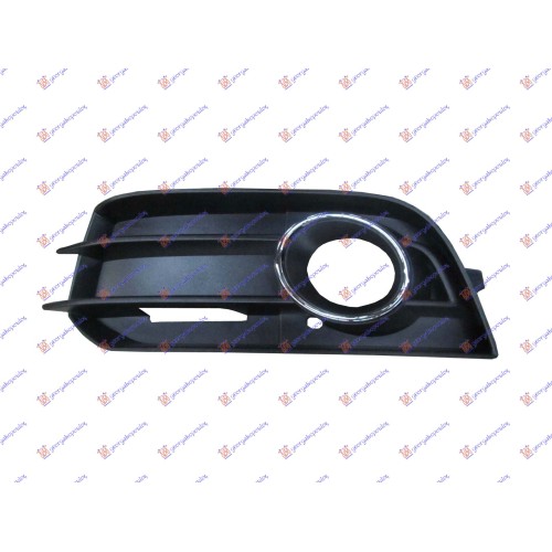 Grilë në parakolpin e përparmë (me hapje për drita të mjegullës) me shirit kromi për AUDI A1 10-14 - OEM: 8X0807681A 01C Grilë në parakolpin e përparmë (me hapje për drita të mjegullës) me shirit kromi për AUDI A1 10-14 - OEM: 8X0807681A 01C