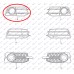 Grilë në parakolpin e përparmë (me hapje për drita të mjegullës) kornizë e zezë për AUDI A1 10-14 - OEM: 8X0807682AZDE Grilë në parakolpin e përparmë (me hapje për drita të mjegullës) kornizë e zezë për AUDI A1 10-14 - OEM: 8X0807682AZDE