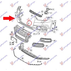 Parakolpi i përparmë (gati për ngjyrosje) (me hapje për sensorë parkimi) + spërkatëse) për AUDI A1 14-18 - OEM: 8XA807065CGRU Parakolpi i përparmë (gati për ngjyrosje) (me hapje për sensorë parkimi) + spërkatëse) për AUDI A1 14-18 - OEM: 8XA807065CGRU