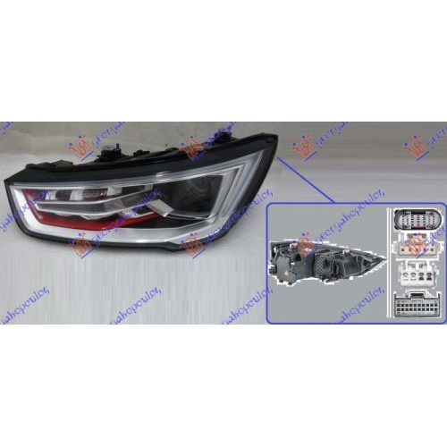 Fenerë bi-xenon me LEDDritë ditore (S1 ngjyrë e kuqe Kornizë) (HELLA) për AUDI A1 14-18 - OEM: 8XA941043B Fenerë bi-xenon me LEDDritë ditore (S1 ngjyrë e kuqe Kornizë) (HELLA) për AUDI A1 14-18 - OEM: 8XA941043B