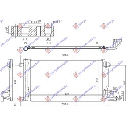 Radiator i kondicionerit 1.0 TSI/1.4 TFSI benzinë 1.4 TDI dizel 16- (608x312x16) për AUDI A1 14-18 - OEM: 6C0816411C Radiator i kondicionerit 1.0 TSI/1.4 TFSI benzinë 1.4 TDI dizel 16- (608x312x16) për AUDI A1 14-18 - OEM: 6C0816411C