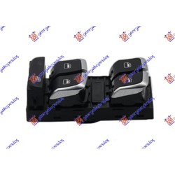 Ndërprerës në derën e përparme (katërfish) (10 pinë) (krom/e zezë) për AUDI A1 14-18 - OEM: 8K0 959 851 F Ndërprerës në derën e përparme (katërfish) (10 pinë) (krom/e zezë) për AUDI A1 14-18 - OEM: 8K0 959 851 F