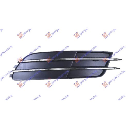 Grilë në parakolpin e përparmë (pa dritа mjegulle) me shirit kromi për AUDI A6 10-14 - OEM: 4G0807682