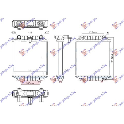 Radiator shtesë për motor 3,0 - S7 4,0 TFSI benzinë (marsh automatik) (195x190) për AUDI A6 10-14 - OEM: 4G0121212