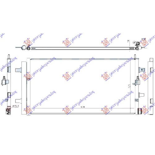 Radiator i kondicionerit 2.0 TFSi hibrid (636x325) për AUDI A6 10-14 - OEM: 8R0260401D