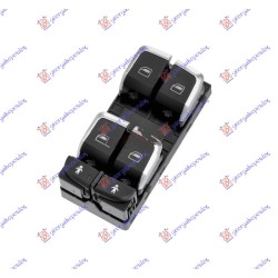 Ndërprerës në derën e përparme (katërfish) (10 pinë) (krom/e zezë) për AUDI A6 10-14 - OEM: 4G0959851