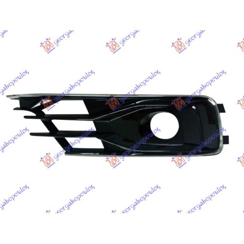 Grilë në parakolpin e përparmë (me hapje për drita të mjegullës) (ngjyrë e zezë exclusive) për AUDI A6 14-18 - OEM: 4G0807682AE