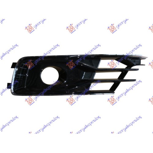 Grilë në parakolpin e përparmë (me hapje për drita të mjegullës) (ngjyrë e zezë exclusive) për AUDI A6 14-18 - OEM: 4G0807681AE