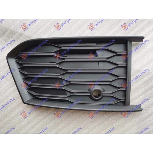 Grilë në parakolpin e përparmë (sport me ngjyrë të zezë exclusive) (me hapje për sensor parkimi) për AUDI A6 18- - OEM: 4K0807648B