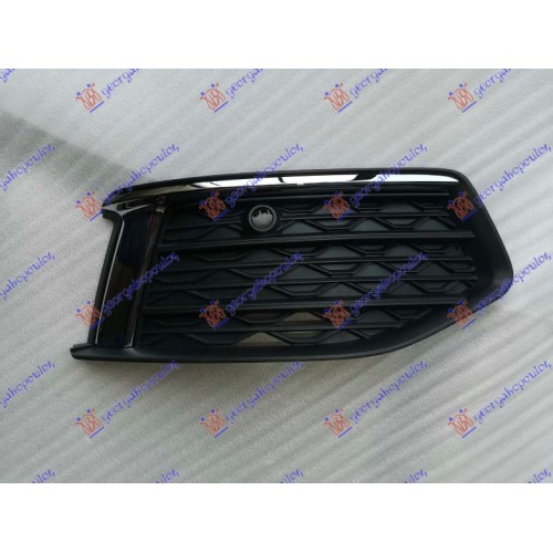 Grilë në parakolpin e përparmë (dizajn) (me hapje për sensor parkimi për AUDI A6 18- - OEM: 4K0807648