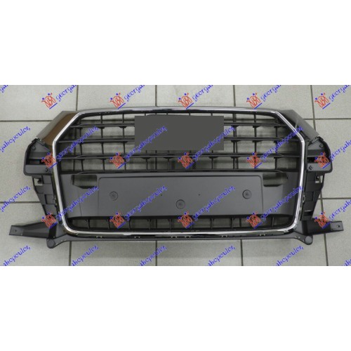 Maskë pvc/grilë gri/krom (pa mbajtës për targa) për AUDI Q3 14-18 - OEM: 8U0853651P Maskë pvc/grilë gri/krom (pa mbajtës për targa) për AUDI Q3 14-18 - OEM: 8U0853651P