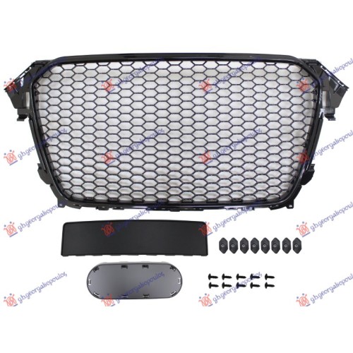 Maskë pvc/grilë (rs pamje) me ngjyrë të zezë për AUDI A4 11-15