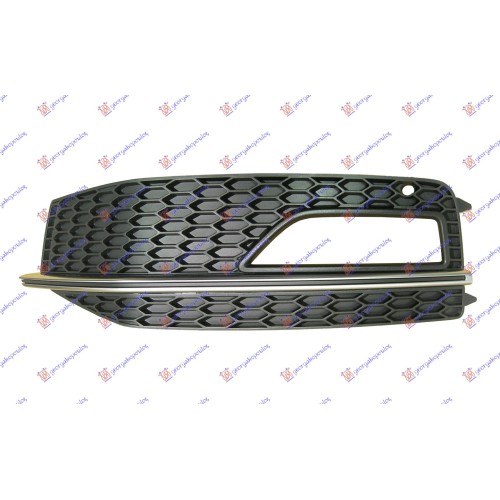 Grilë në parakolpin e përparmë (me hapje për drita të mjegullës) (s4) për AUDI A4 11-15 - OEM: 8K0807681N01C